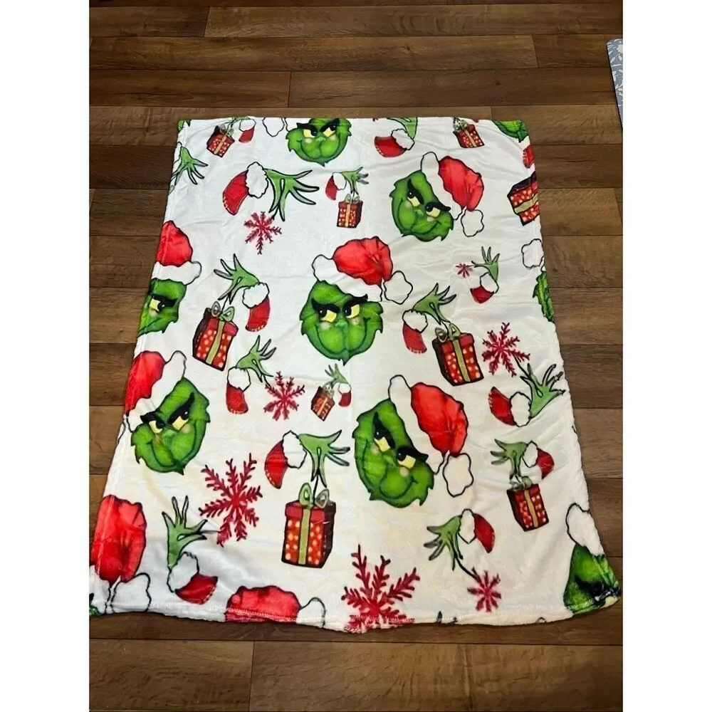 The Grinch Baby Christmas Blanket Approximately 27”x29”
